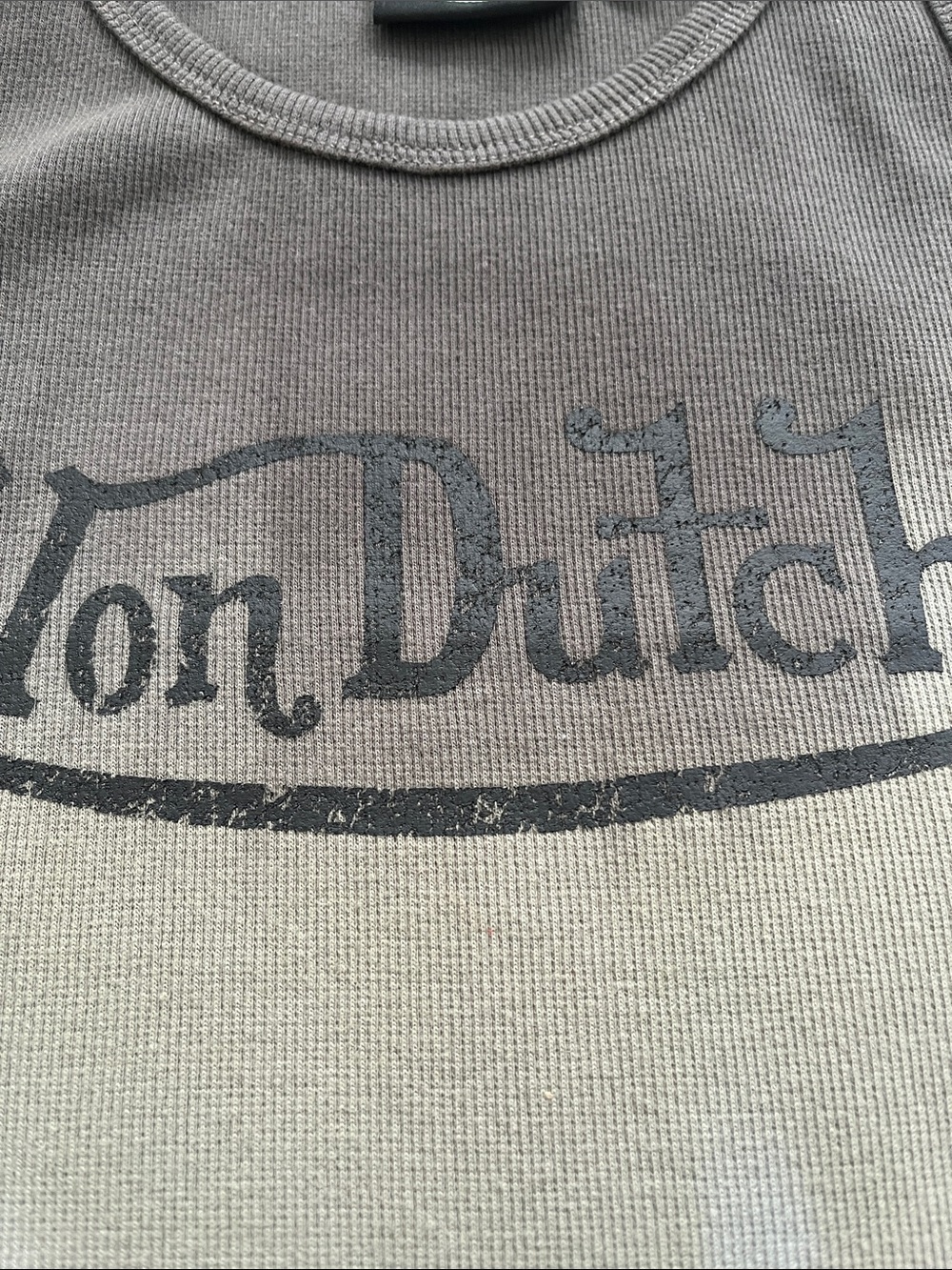 Von Dutch Black to Gray Ombre Ribbed Tank - Picture 2 of 3